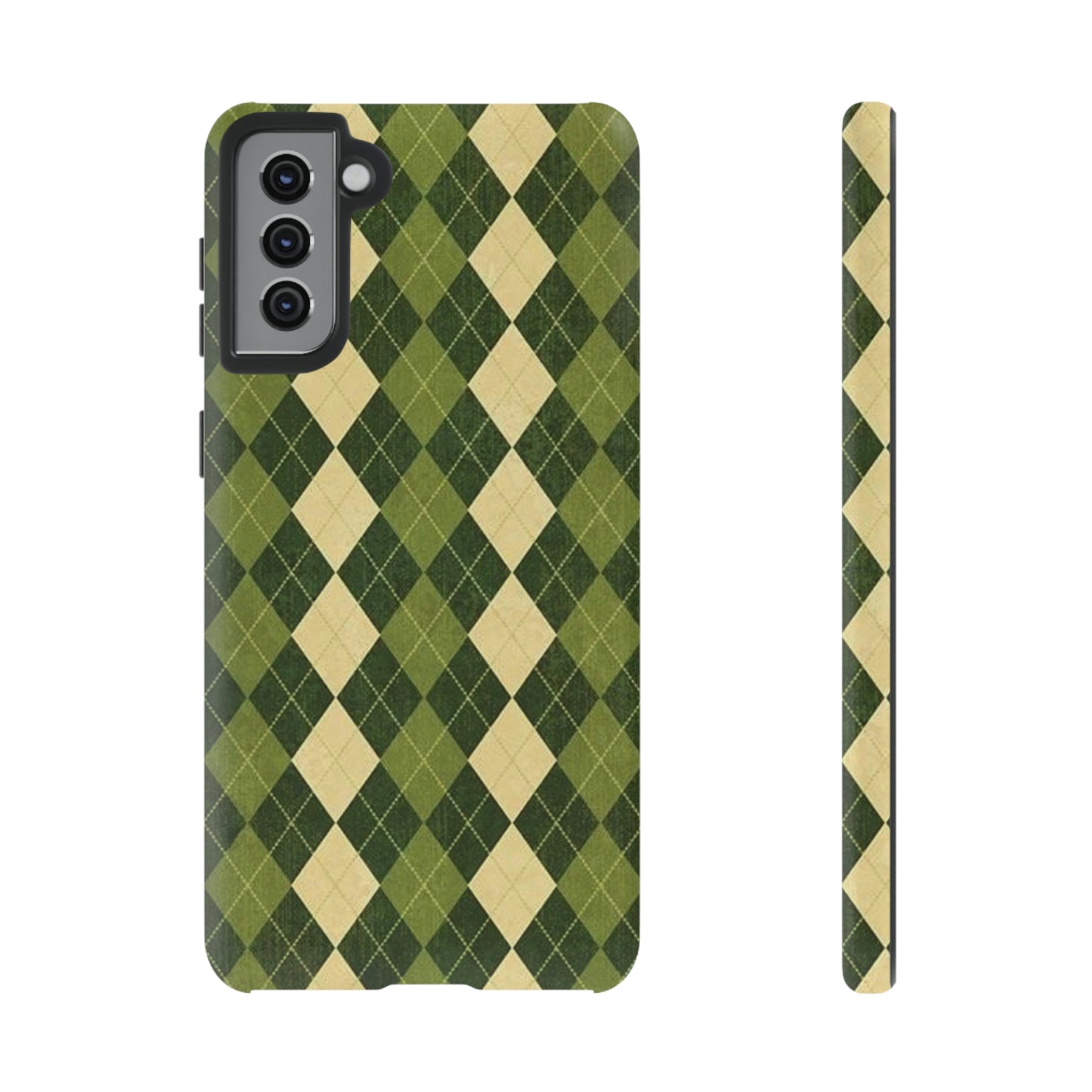 Green plaid sweater phone case/ for Samsung & Google phone/ plaid collection/ Tough Phone Cases