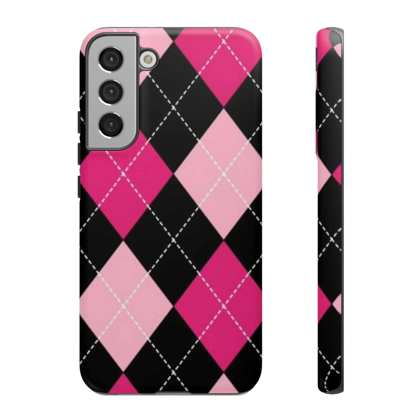 Pink Diamond phone case/ for Samsung & Google phones/ plaid collection/ Tough Phone Cases