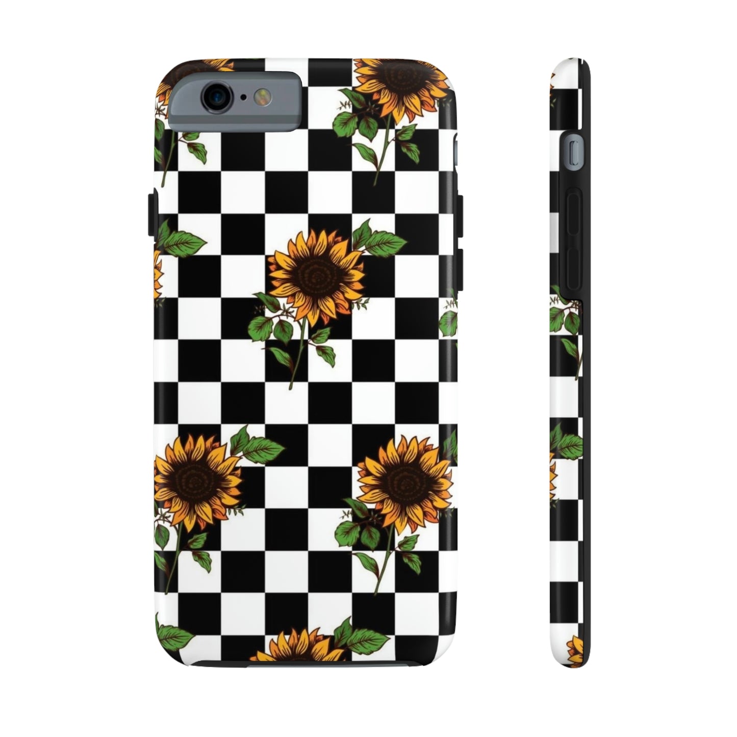 Checkered Sunflower phone case/ for iPhone  /Floral collection /Tough Phone Cases, Case-Mate