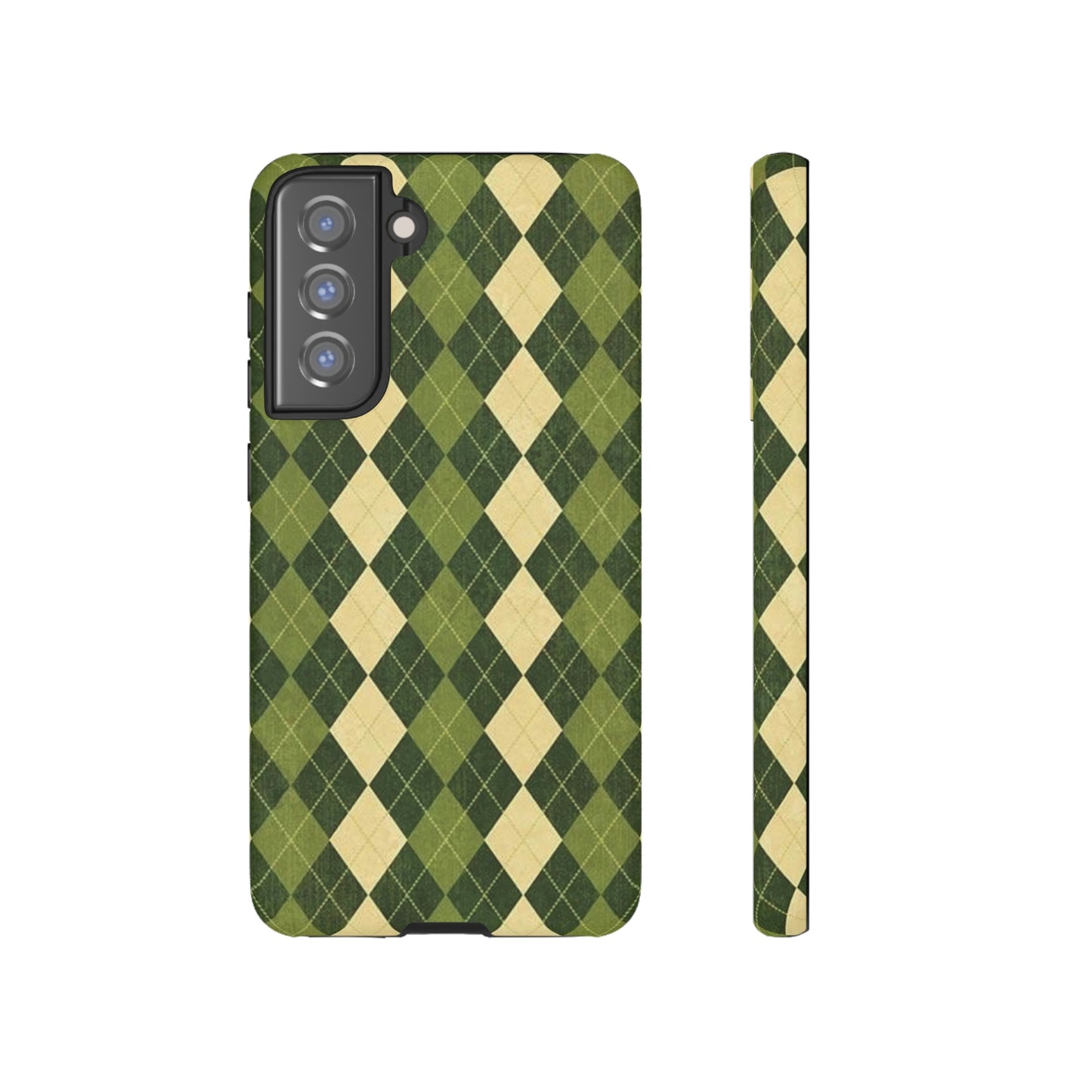 Green plaid sweater phone case/ for Samsung & Google phone/ plaid collection/ Tough Phone Cases