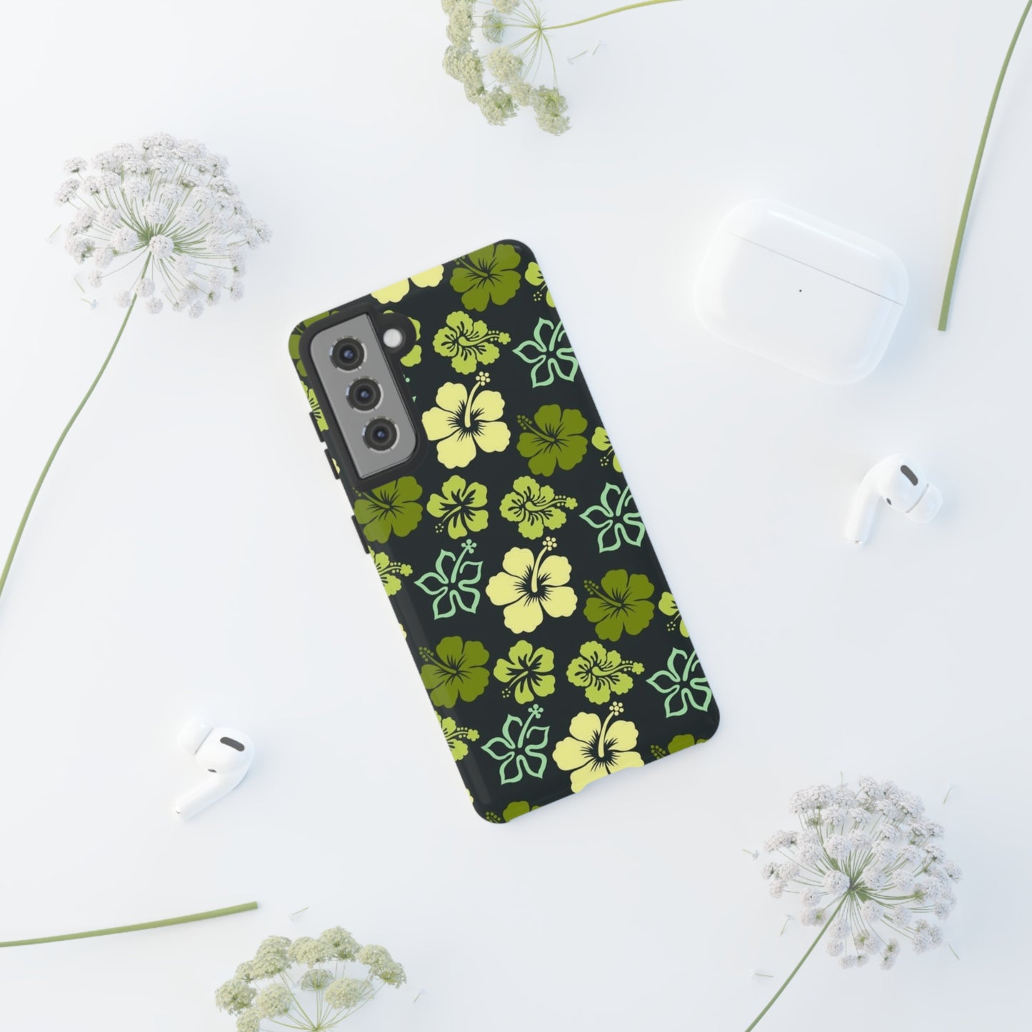 Green Hawaiian phone case for Samsung & Google phones / summer collection / Tough Cases