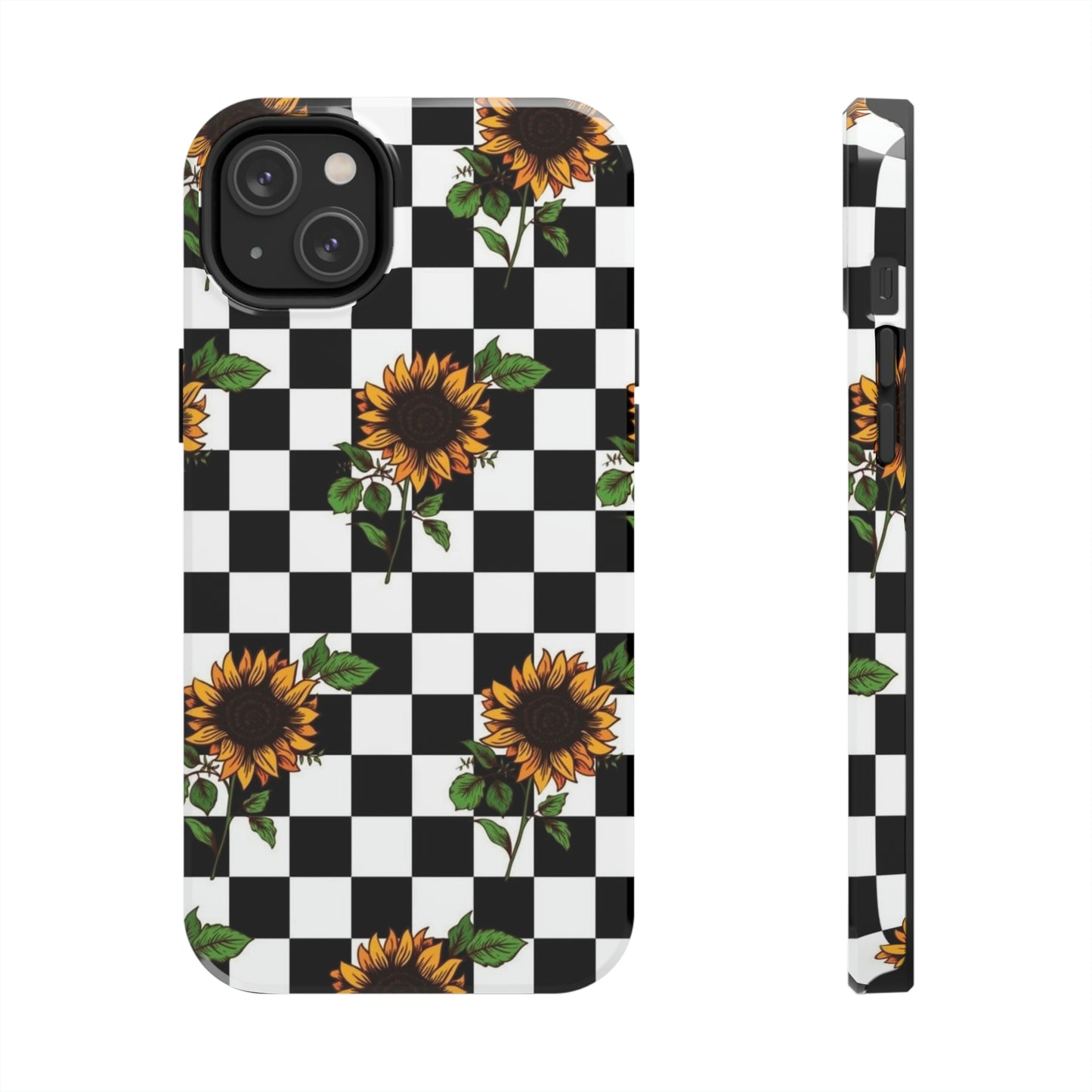 Checkered Sunflower phone case/ for iPhone  /Floral collection /Tough Phone Cases, Case-Mate