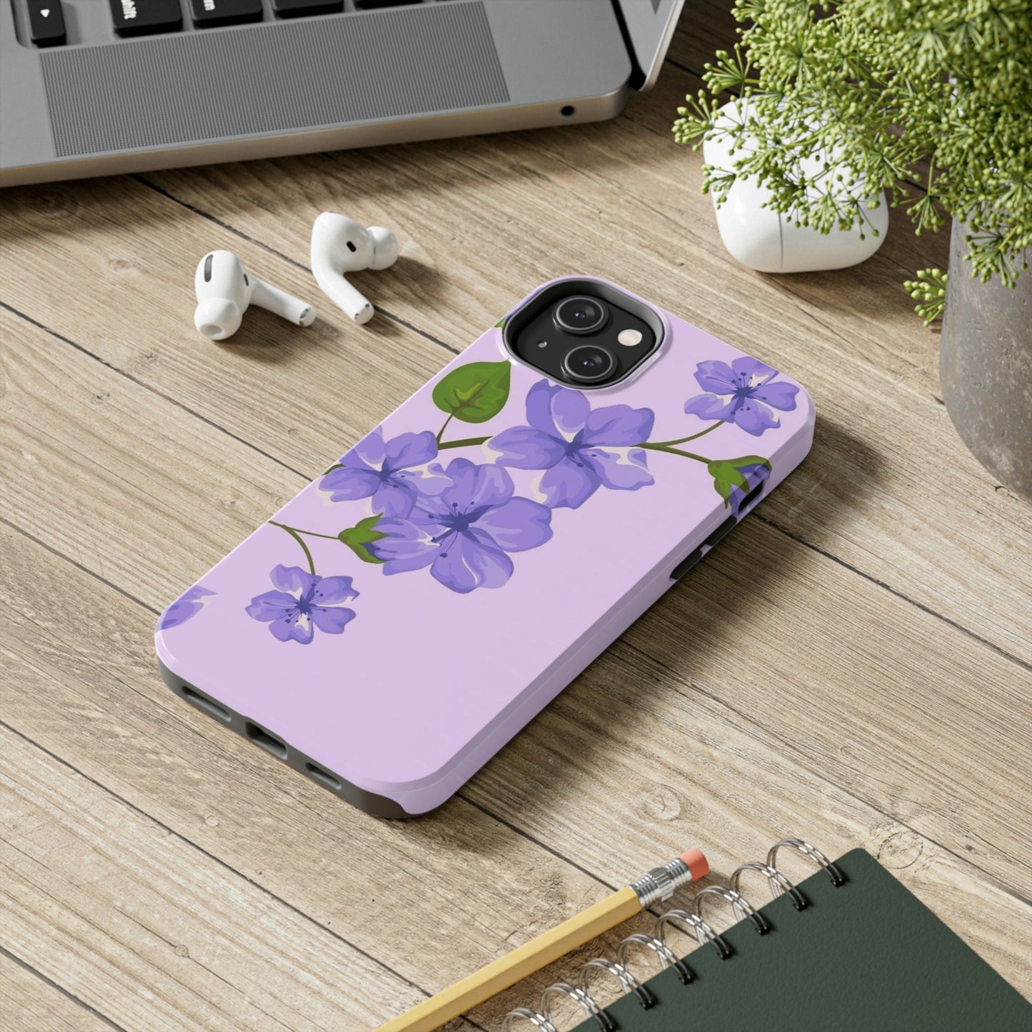 Purple floral phone case, for iphone,Tough Phone Cases, Floral Collection