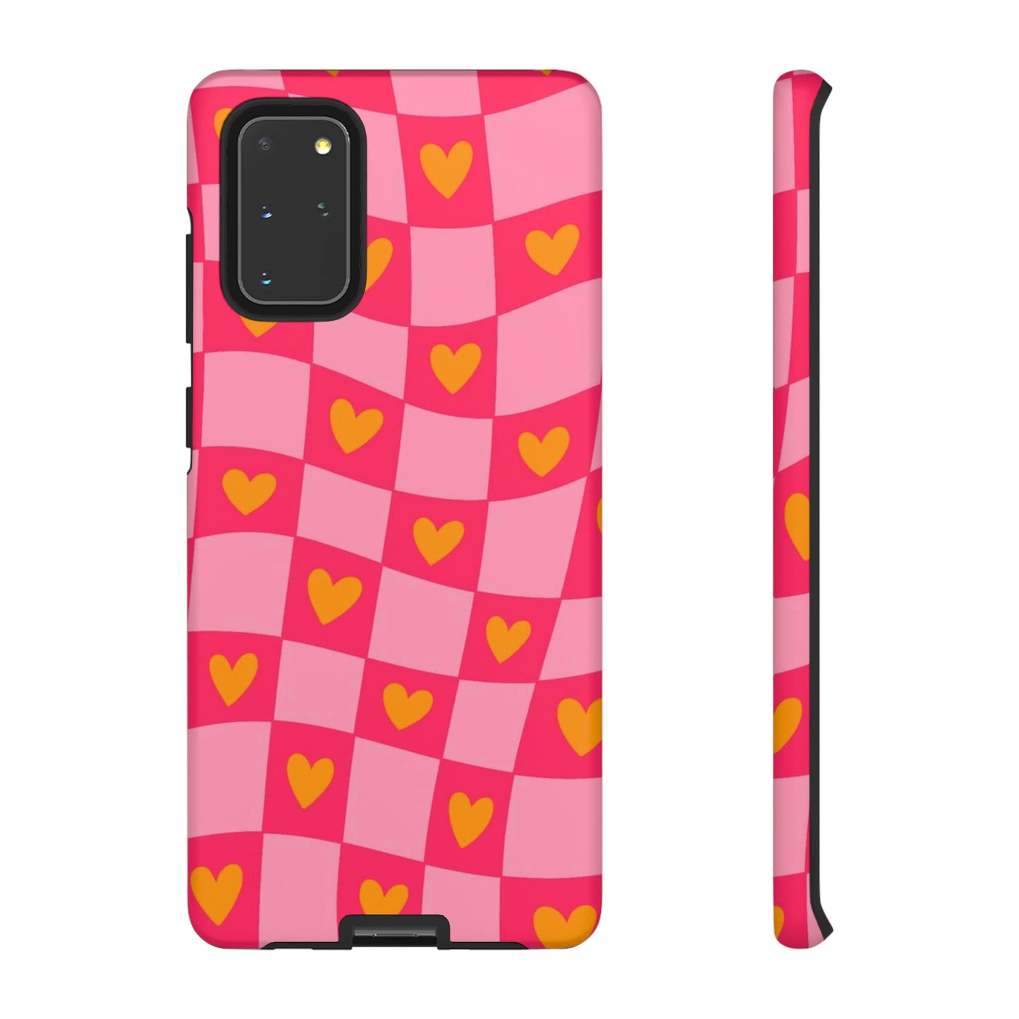 Checkered hearts phone case / for Samsung & Google phones/ heart collection /Tough Cases