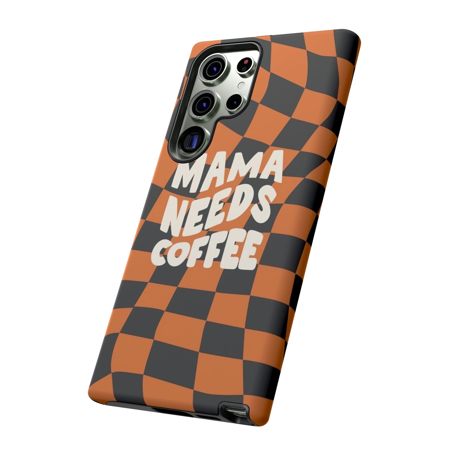 Mamma needs coffee, phone case for Samsung & Google phones, Plaid collection/Tough Cases