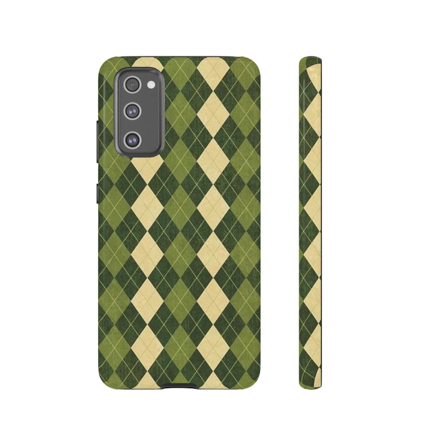 Green plaid sweater phone case/ for Samsung & Google phone/ plaid collection/ Tough Phone Cases