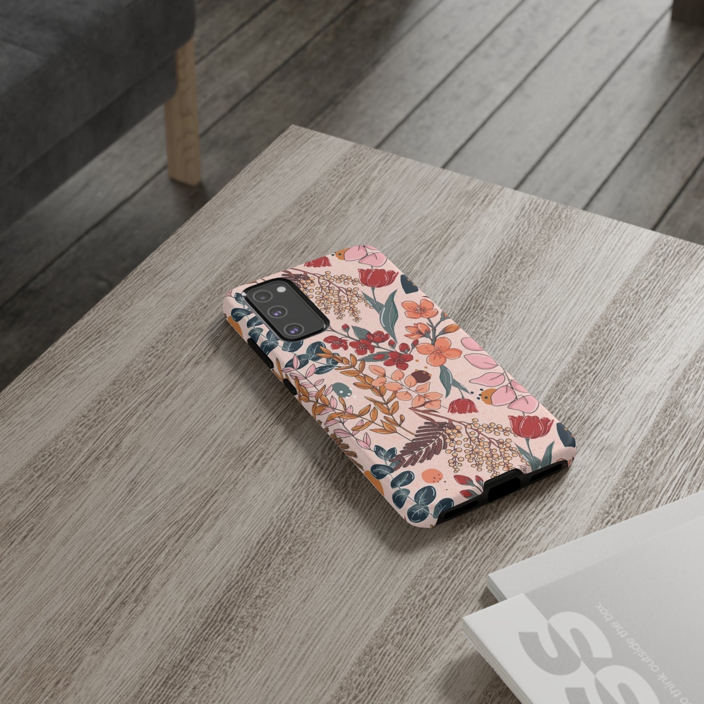 Pink Floral phone case for Samsung & Google phone/Tough Cases/ Floral Collection