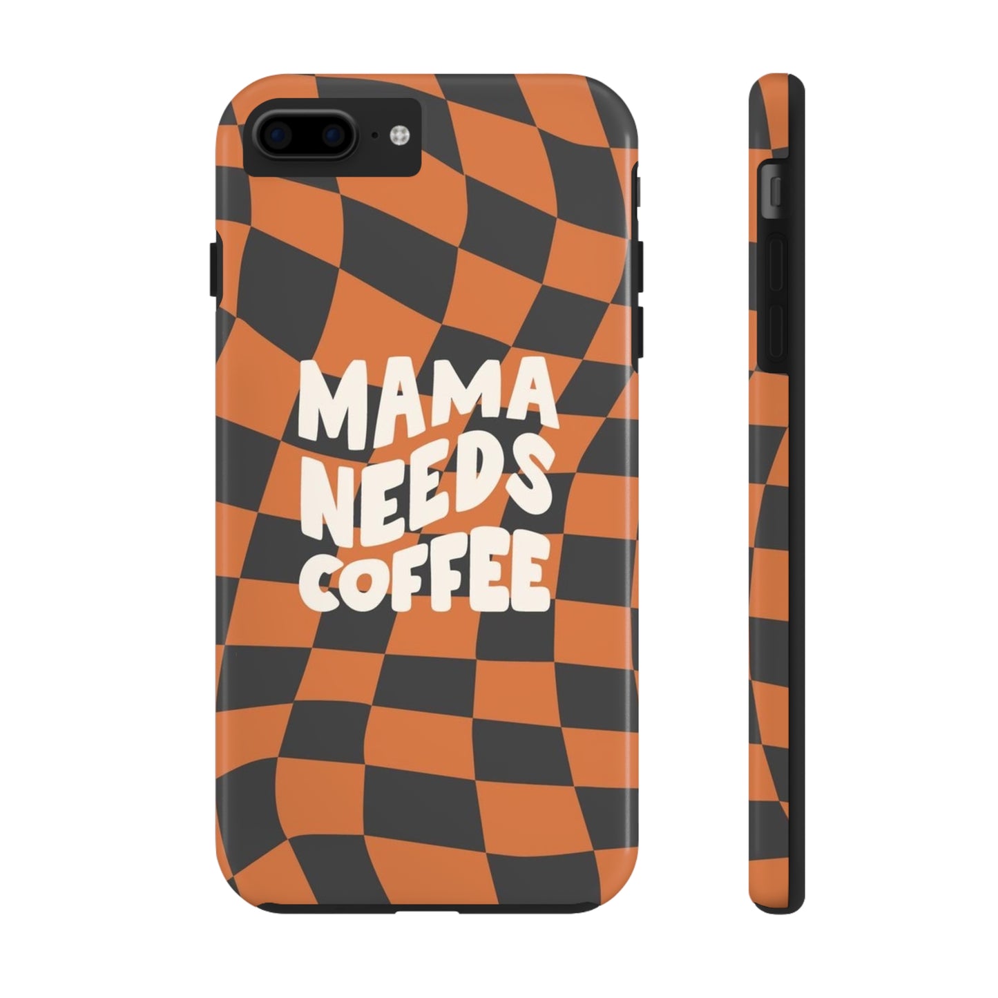 Momma Needs Coffee, for iPhone plaid collection Tough Phone Cases, Case-Mate