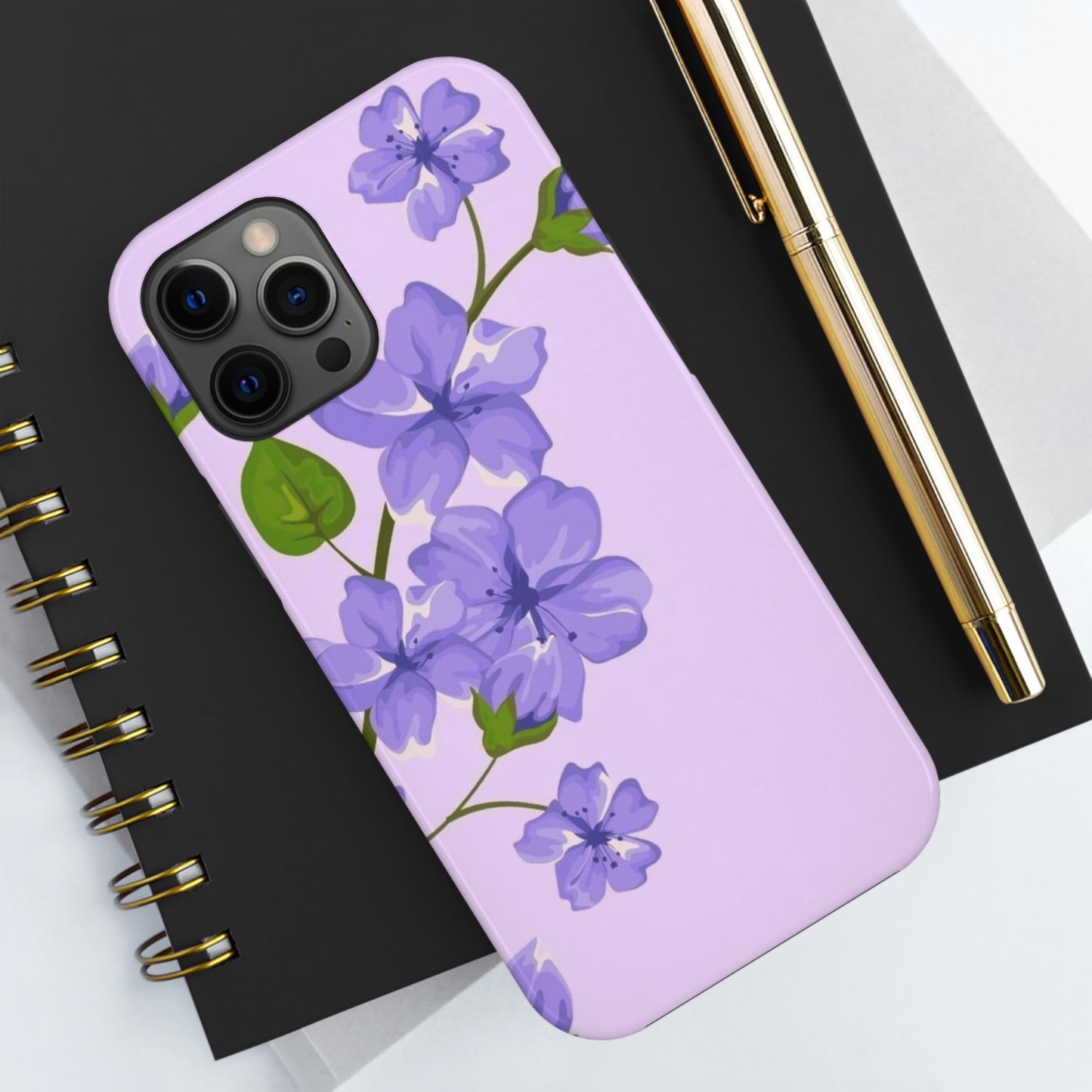 Purple floral phone case, for iphone,Tough Phone Cases, Floral Collection