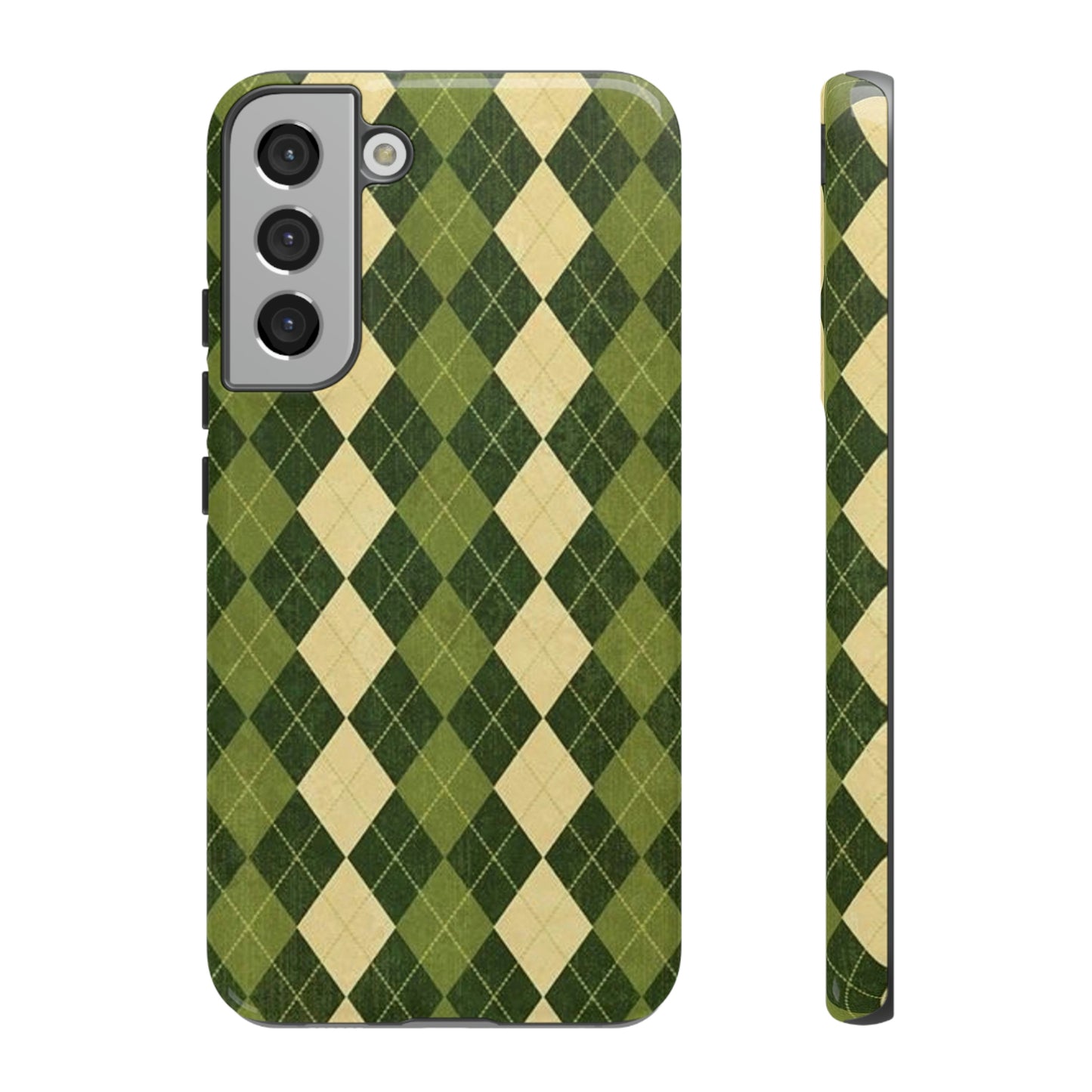 Green plaid sweater phone case/ for Samsung & Google phone/ plaid collection/ Tough Phone Cases