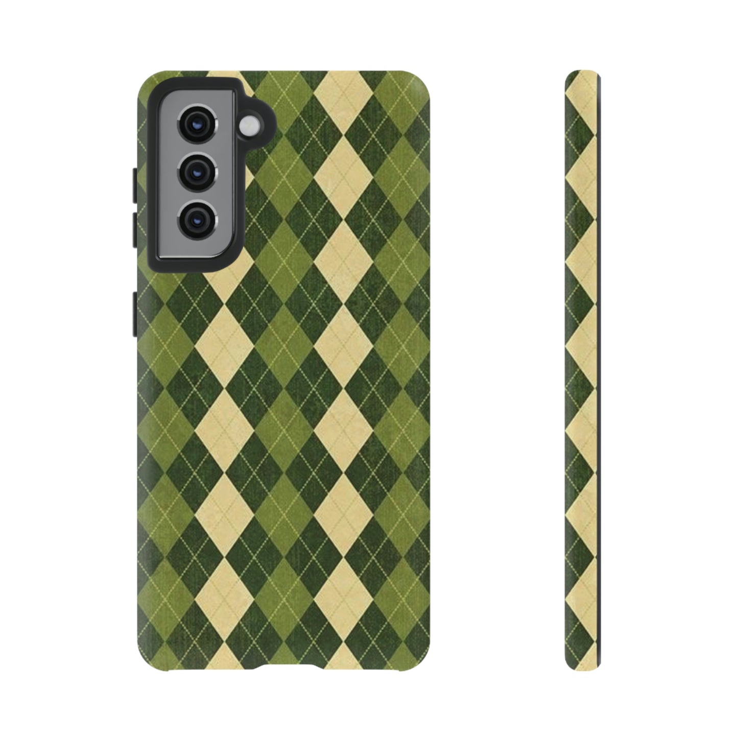 Green plaid sweater phone case/ for Samsung & Google phone/ plaid collection/ Tough Phone Cases