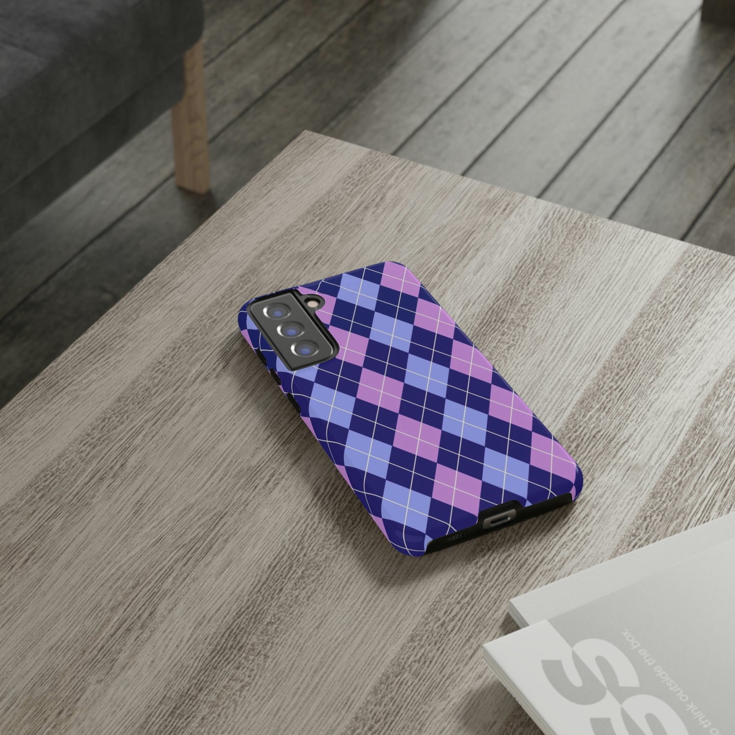 Purple sweater phone case/ for Samsung & Google phone/ plaid collection/ Tough Phone Cases