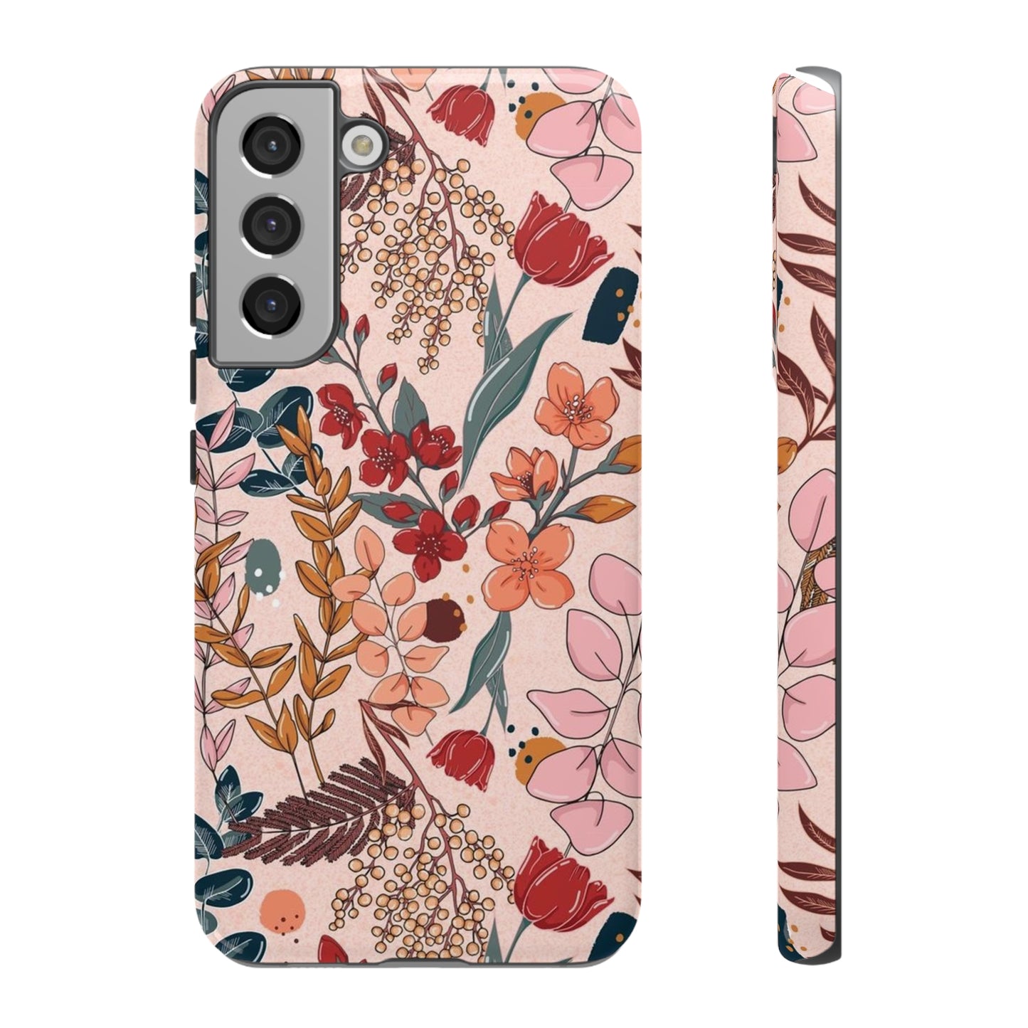 Pink Floral phone case for Samsung & Google phone/Tough Cases/ Floral Collection