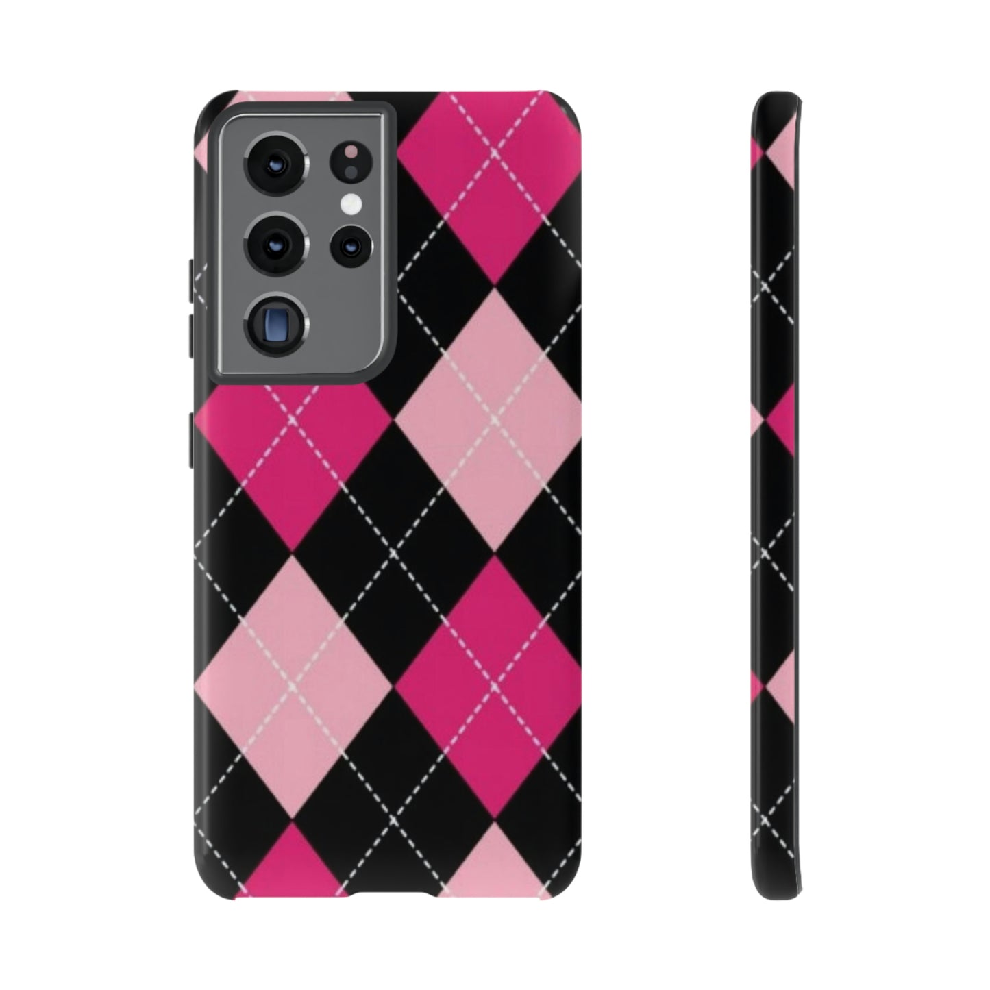 Pink Diamond phone case/ for Samsung & Google phones/ plaid collection/ Tough Phone Cases