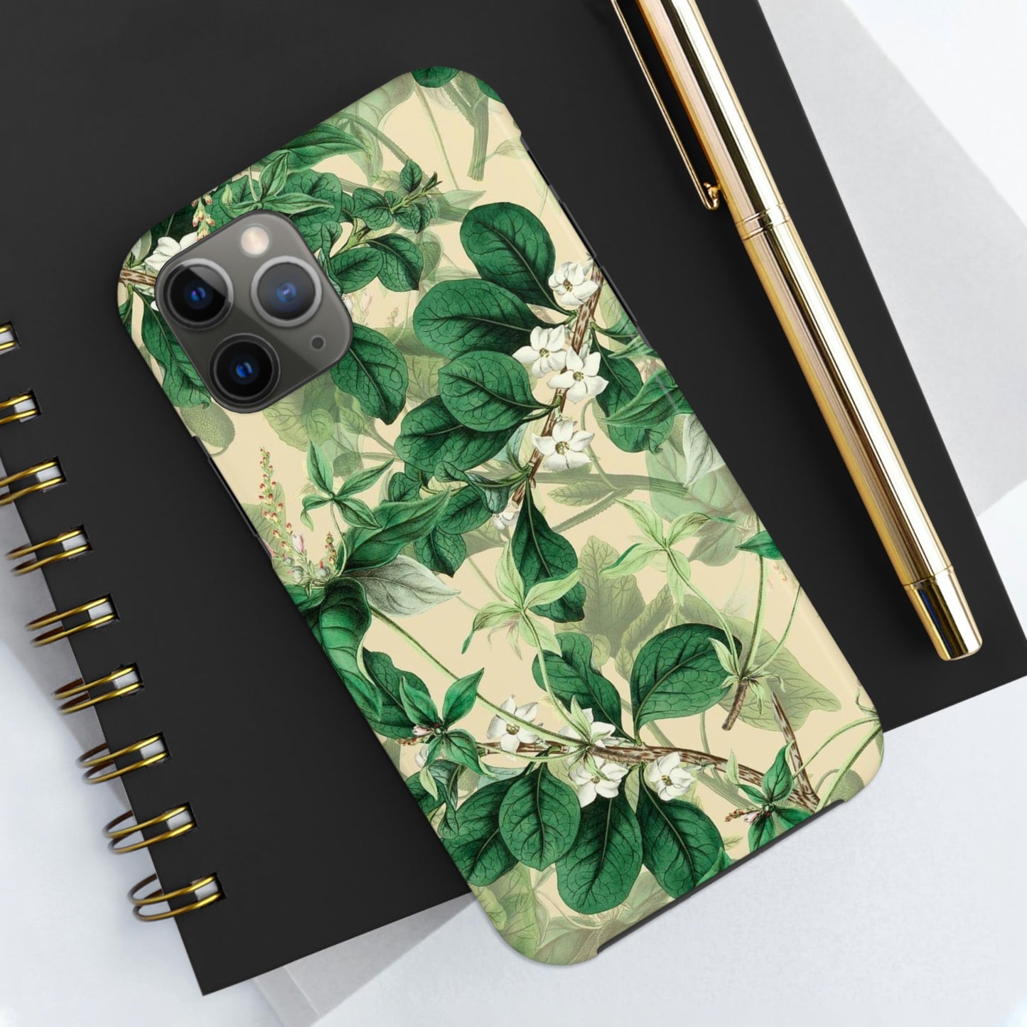 Green Petals phone case, for iPhone, Tough Phone Cases, Floral collection