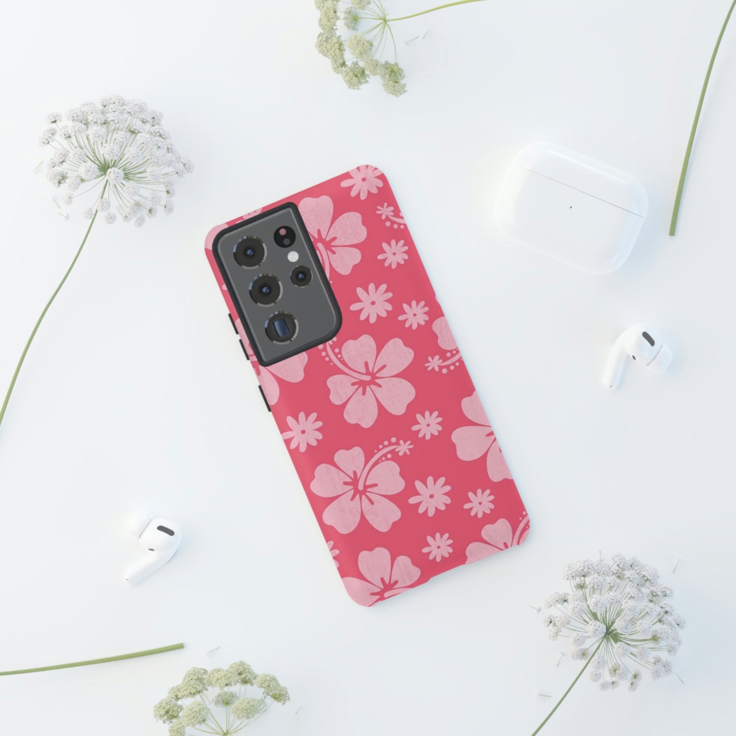 Pink hibiscus phone case/ for Samsung & Google phones /summer collection