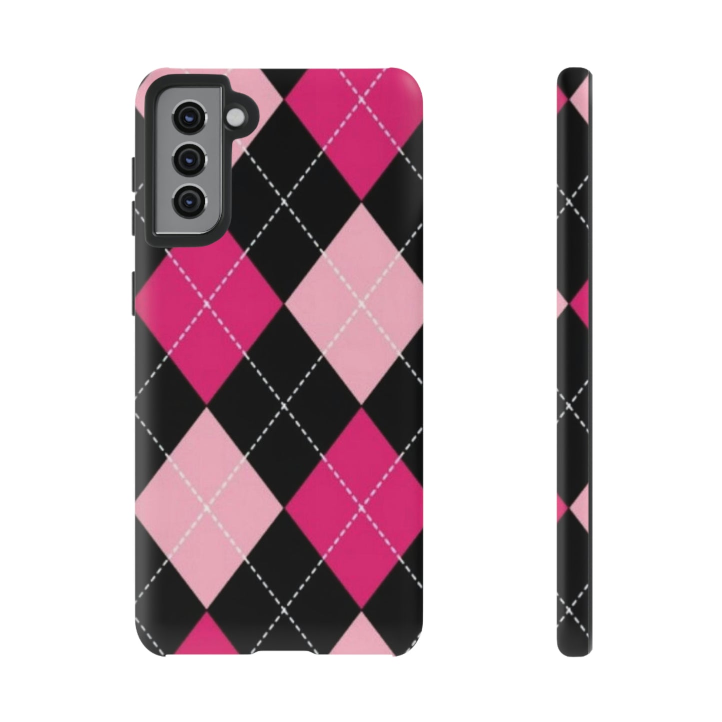 Pink Diamond phone case/ for Samsung & Google phones/ plaid collection/ Tough Phone Cases