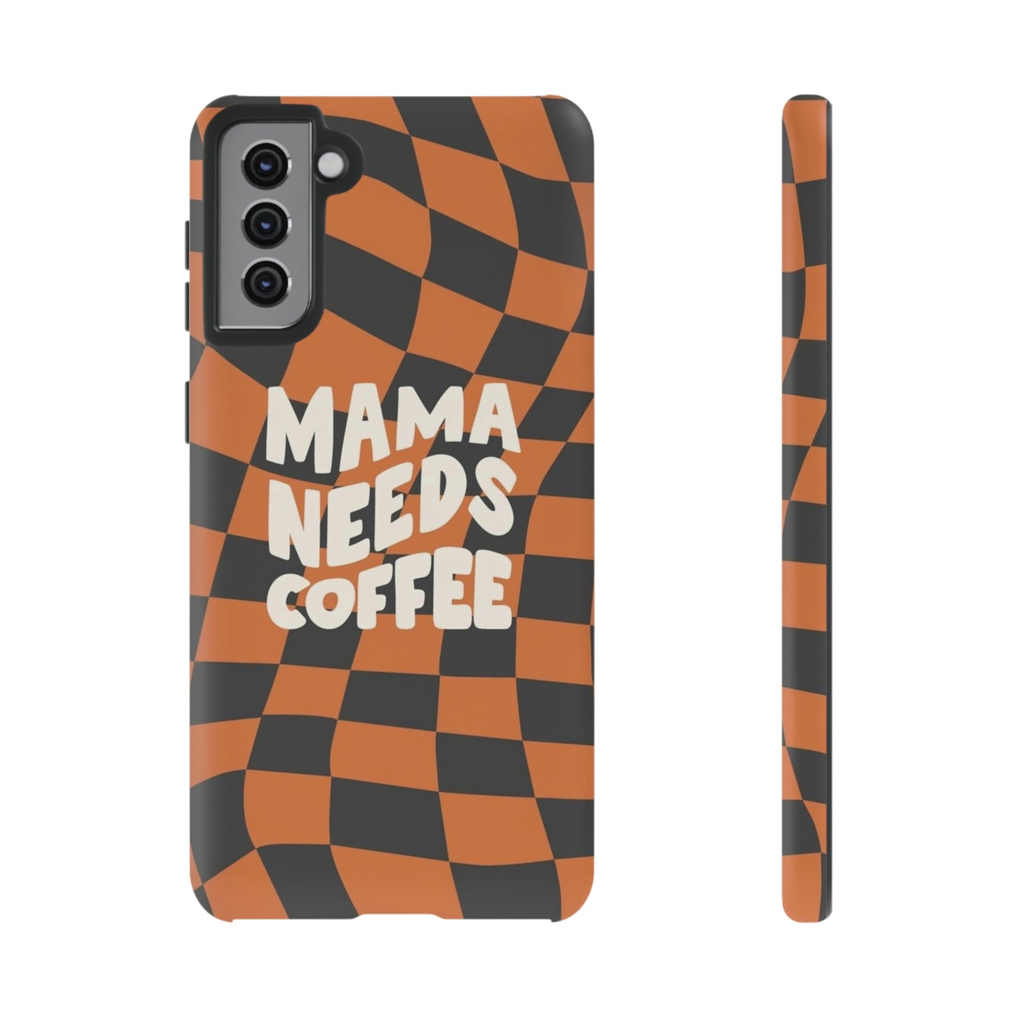 Mamma needs coffee, phone case for Samsung & Google phones, Plaid collection/Tough Cases