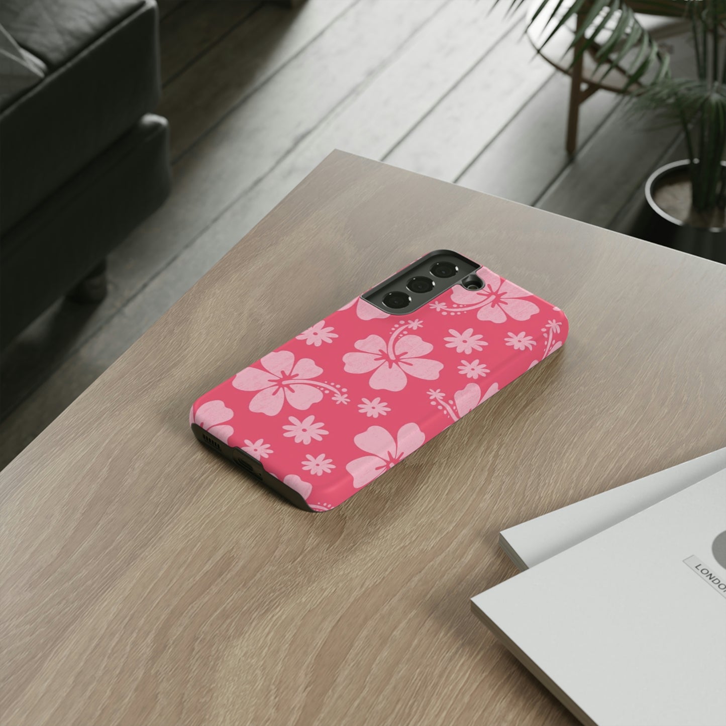 Pink hibiscus phone case/ for Samsung & Google phones /summer collection