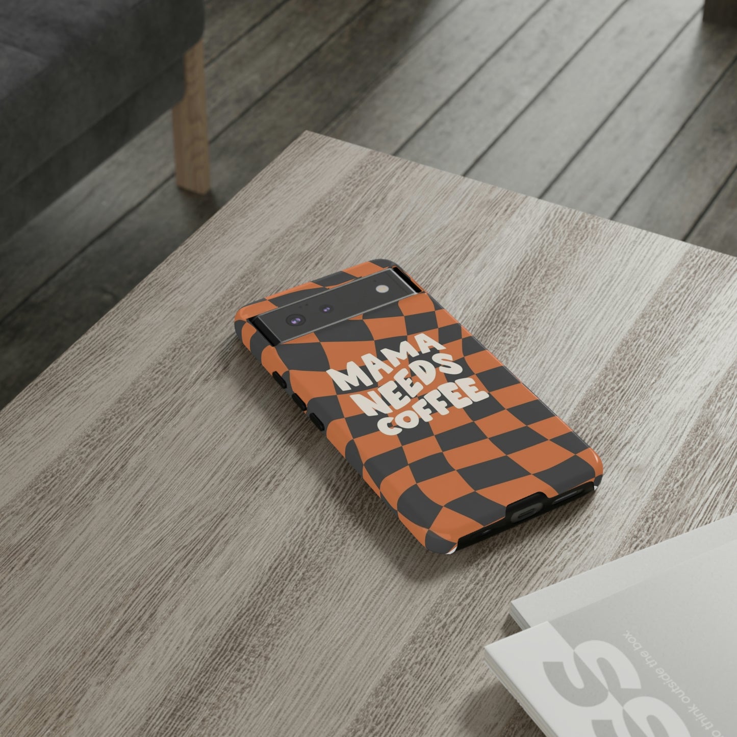 Mamma needs coffee, phone case for Samsung & Google phones, Plaid collection/Tough Cases