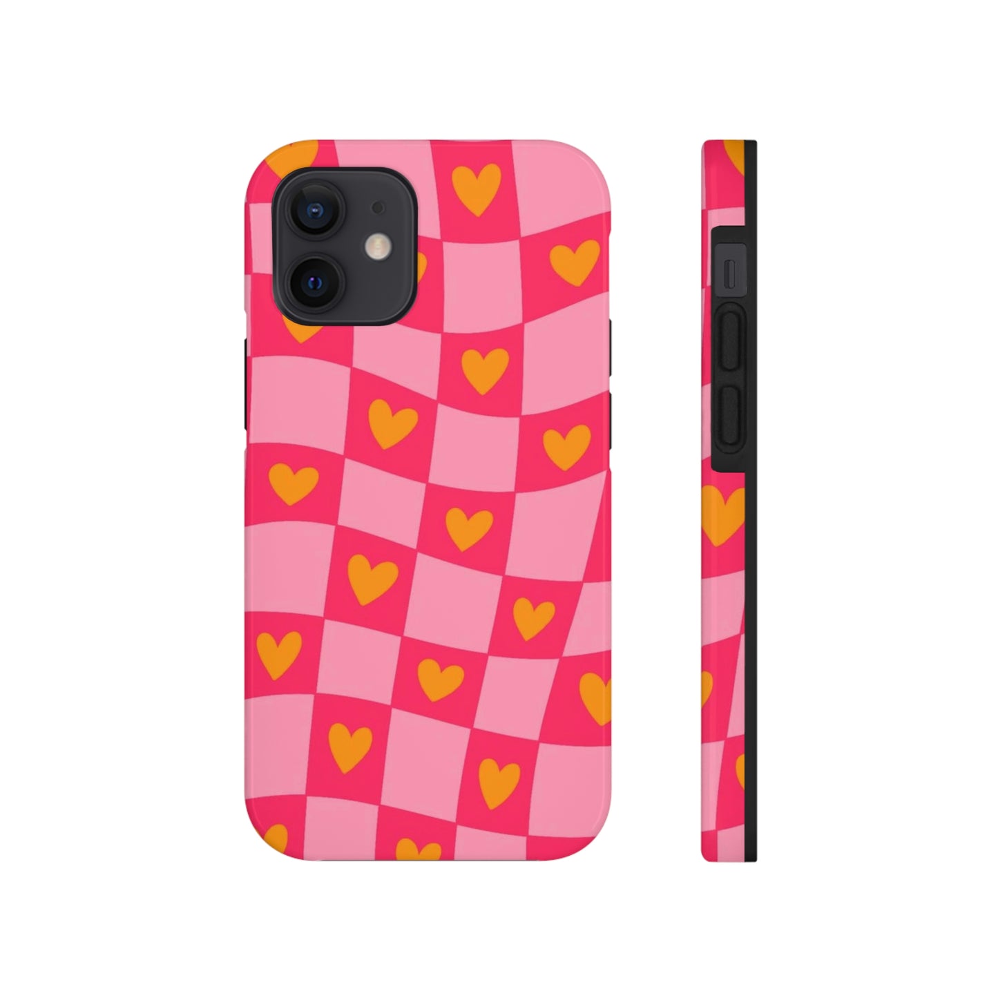 Checkered hearts phone case / for iPhone/ heart collection Tough Phone Cases,