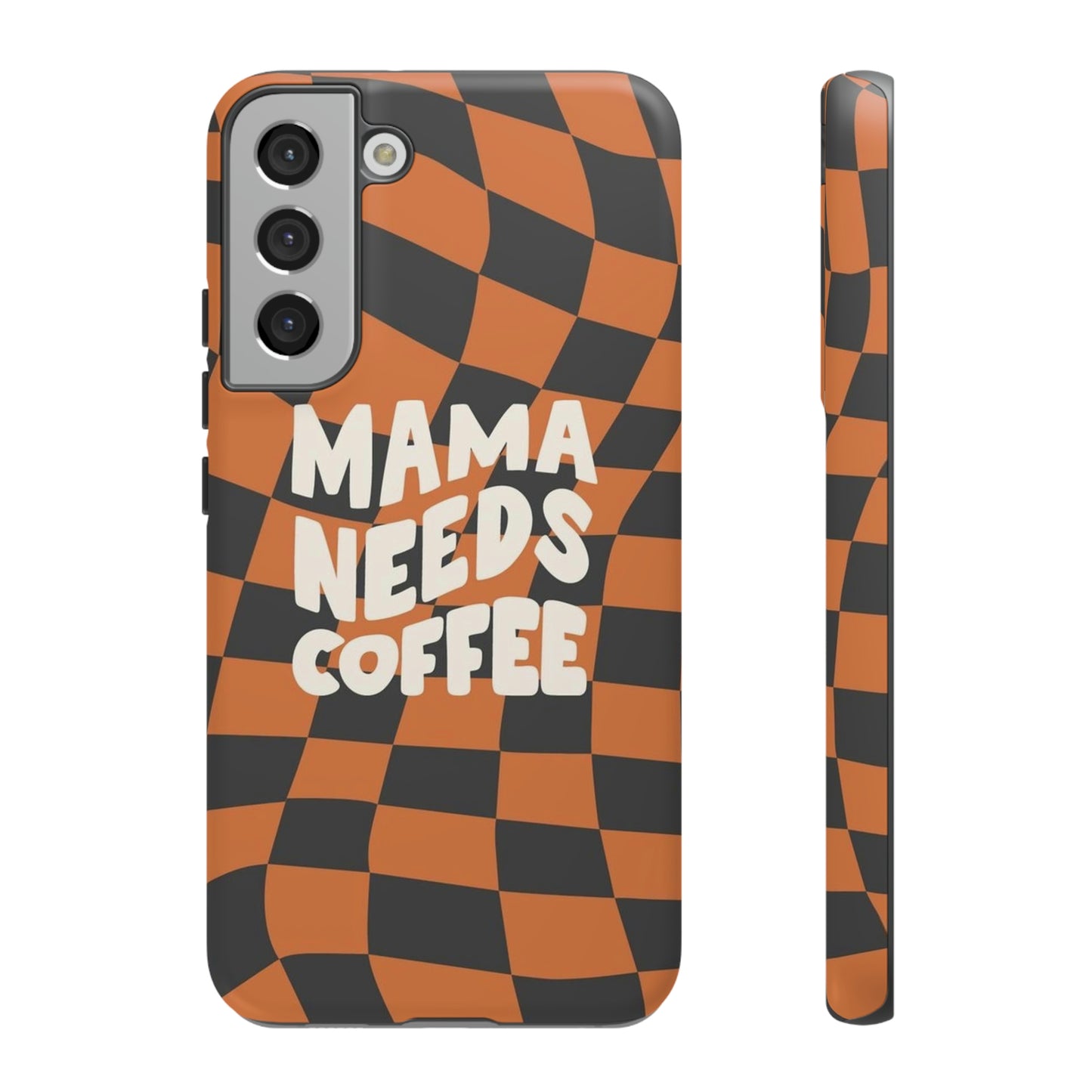 Mamma needs coffee, phone case for Samsung & Google phones, Plaid collection/Tough Cases