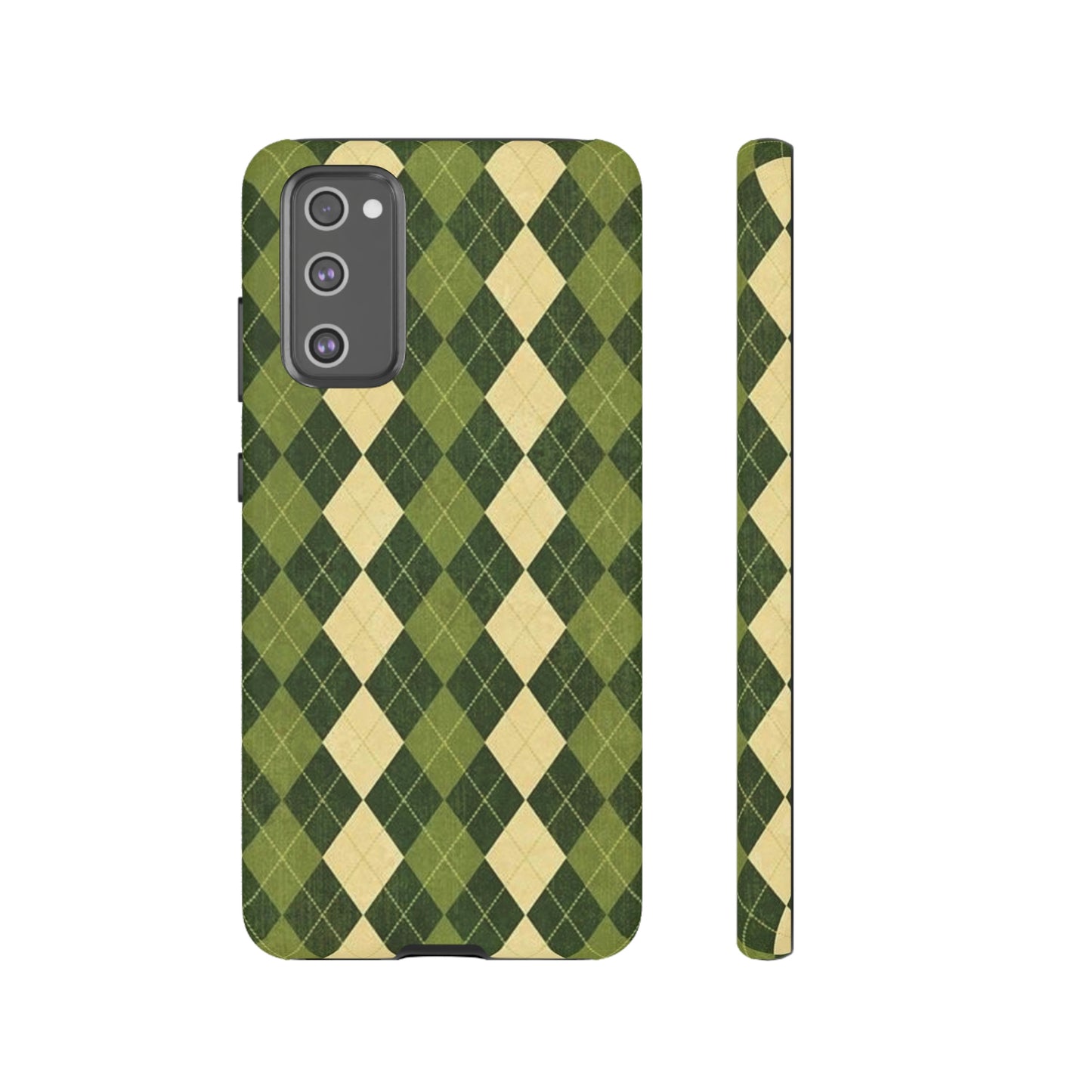 Green plaid sweater phone case/ for Samsung & Google phone/ plaid collection/ Tough Phone Cases