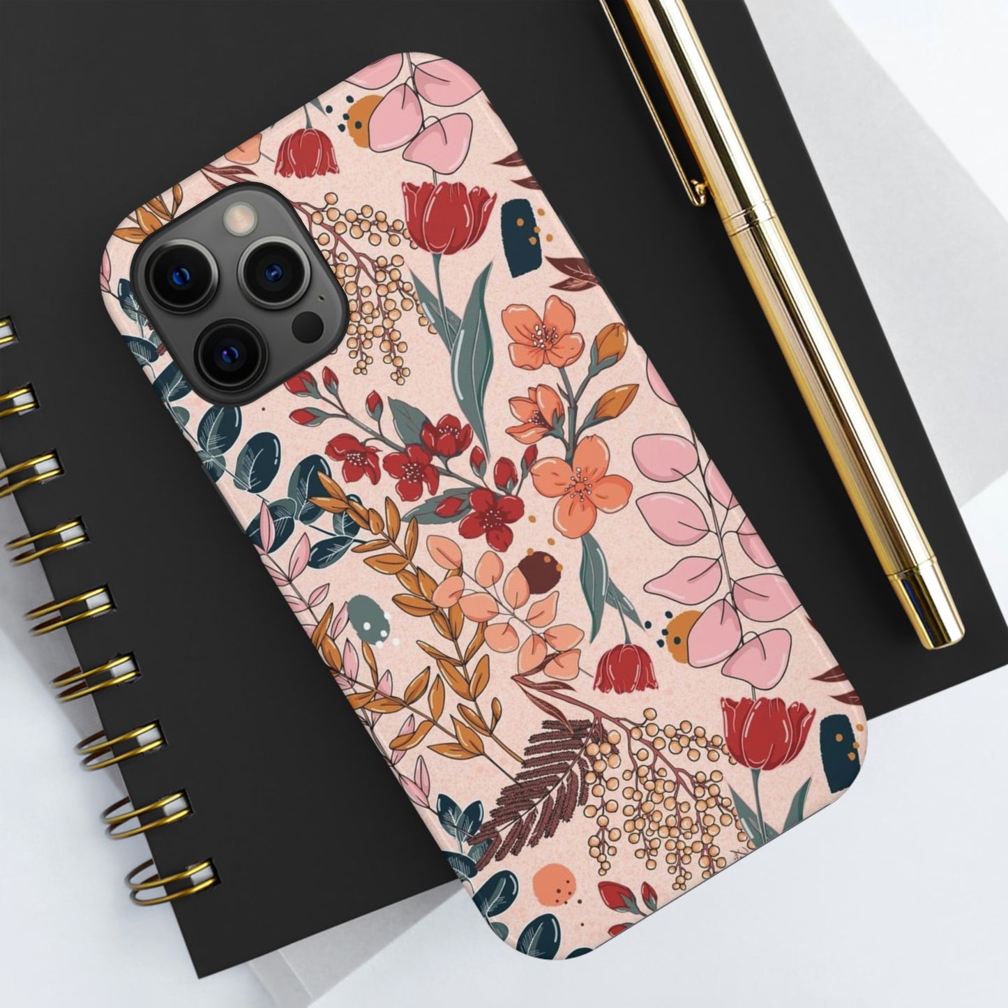 Pink Floral phone case, for iPhone/Tough Phone Cases/ Floral Collection